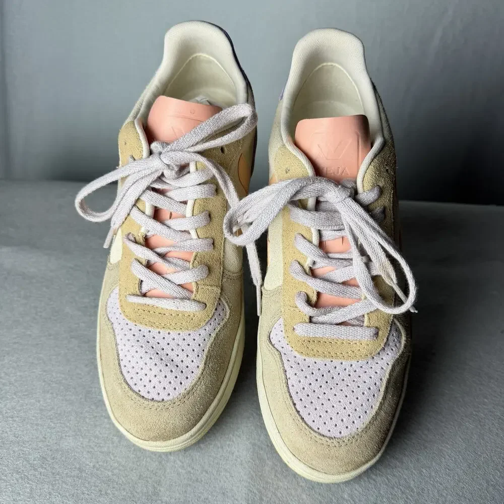 Veja V-10 Multico Peach Suede Sneakers Women's EUR 40 US size 8.5